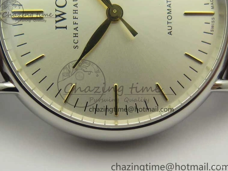 MIROTIME 0517 Portofino Automatic SS TWF 1:1 Best Edition Silver Dial Gold Markers on Brown Leather Strap A Bright 7203